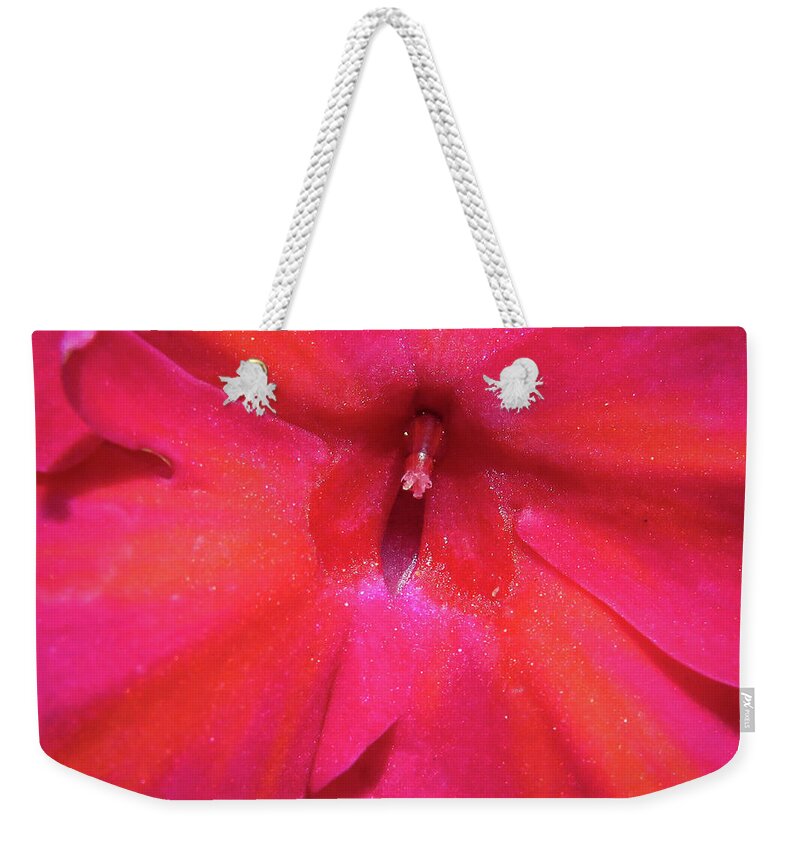 Flowers Weekender Tote Bag featuring the photograph Center of Attention by David Coblitz