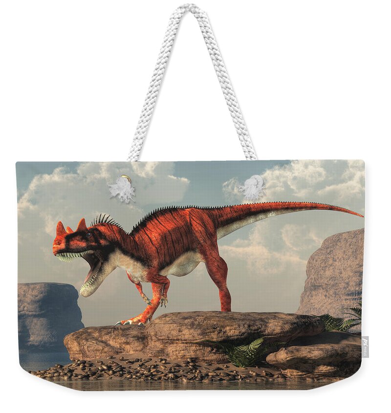 Ceratosaurus Weekender Tote Bag featuring the digital art Ceratosaurus by Daniel Eskridge