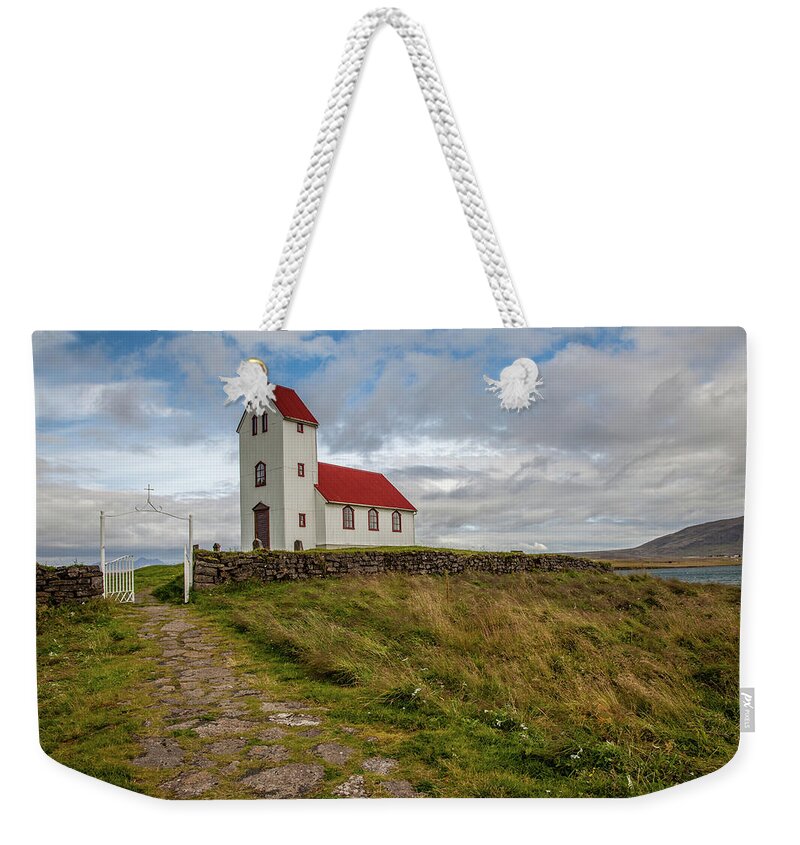 Church Weekender Tote Bag featuring the photograph Chapel of Iceland by David Letts