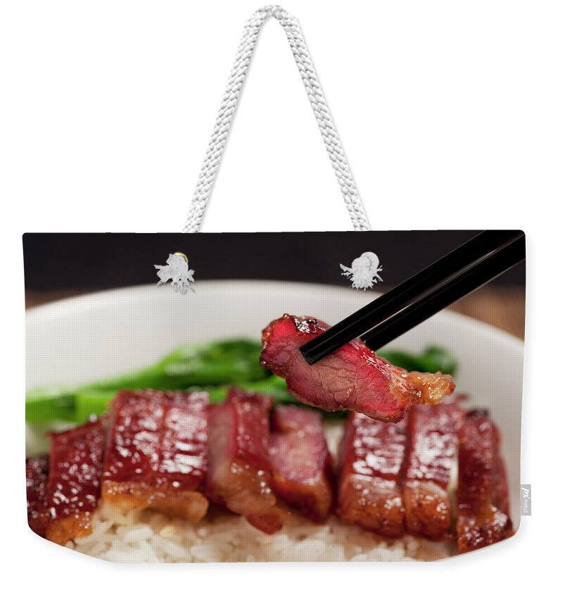Chinese Culture Weekender Tote Bag featuring the photograph Char Siu Rice by Cclickclick