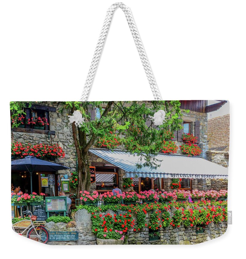 Yvoire Weekender Tote Bag featuring the photograph Charming Yvoire by Marcy Wielfaert