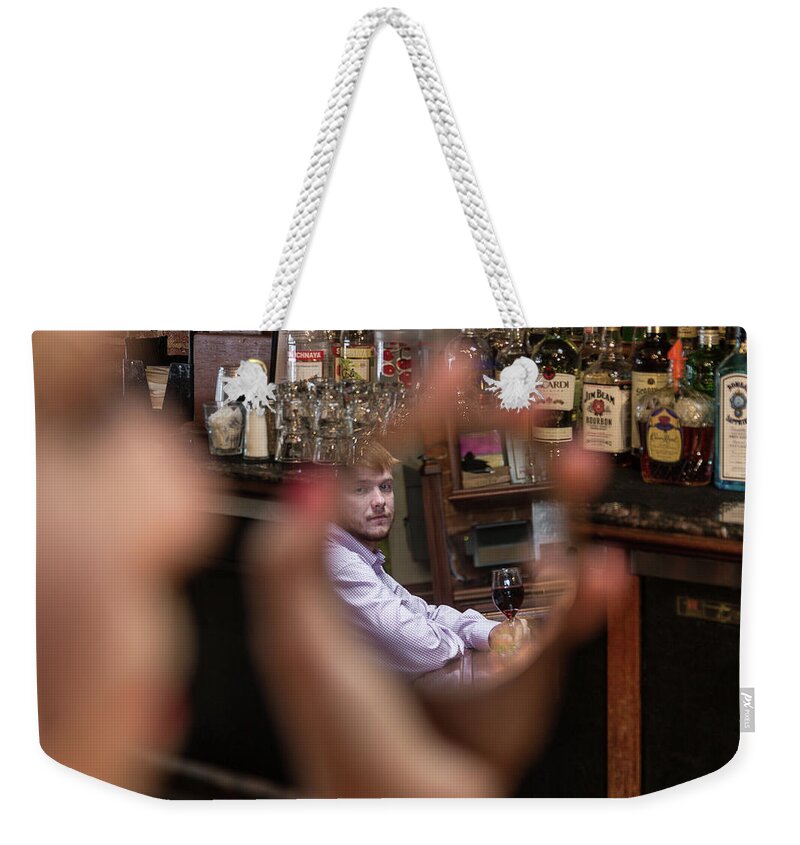 Portrait Weekender Tote Bag featuring the photograph Checking Each Other Out by Mike Long