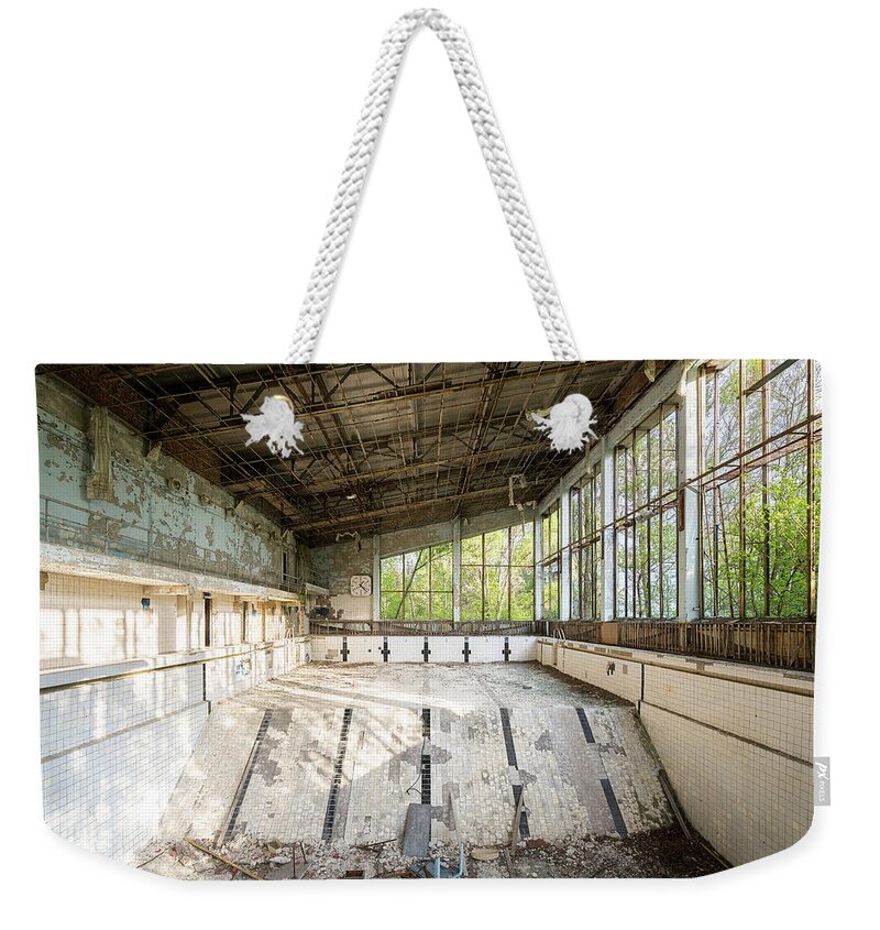 Abandoned Weekender Tote Bag featuring the photograph Chernobyl Swimming Pool by Roman Robroek