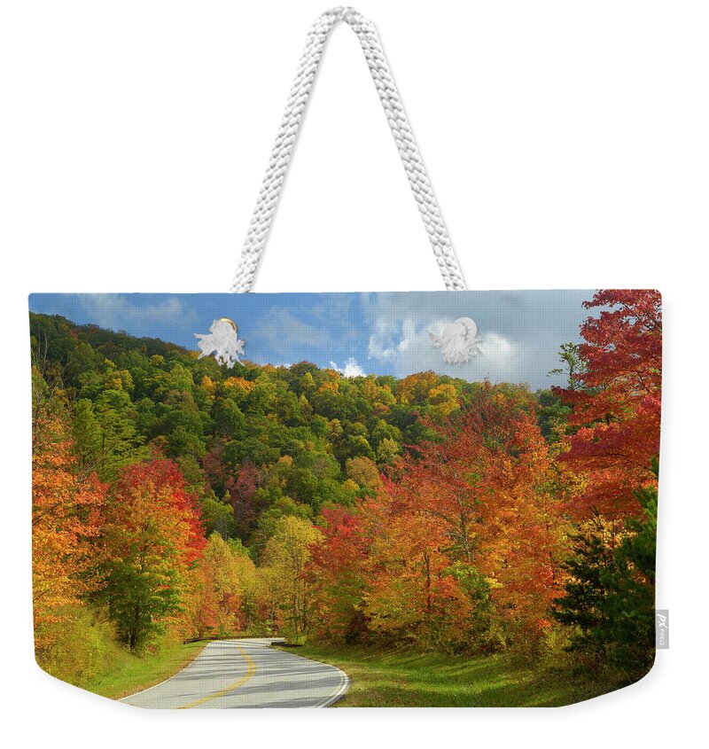 Scenics Weekender Tote Bag featuring the photograph Cherohala Skyway In Late October, Nc by Greenstock