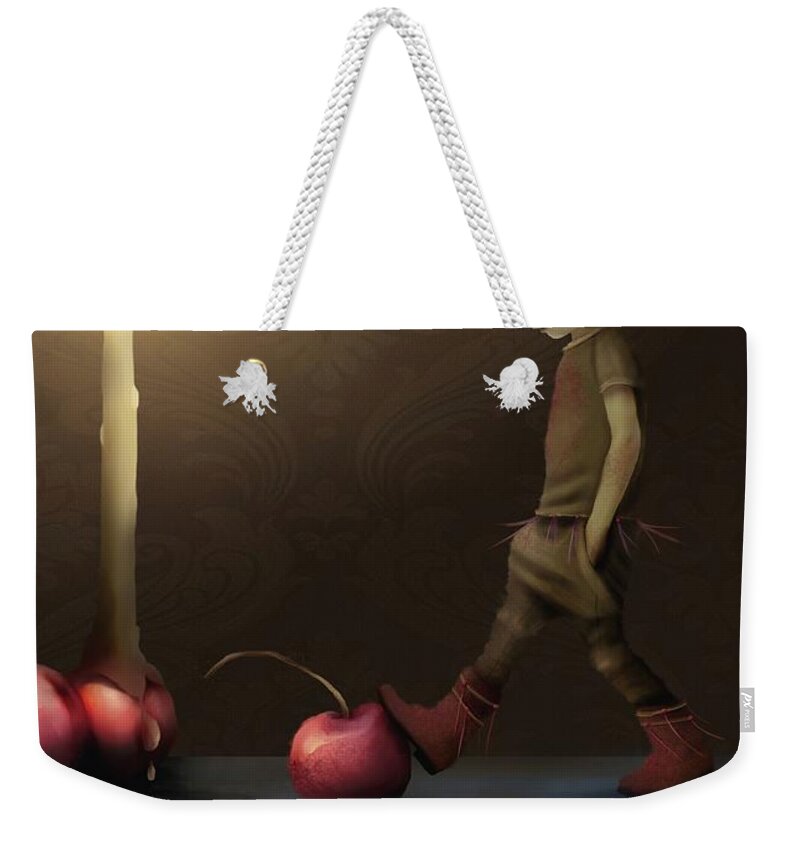 Fairy Weekender Tote Bag featuring the painting Cherry Picking by Joe Gilronan