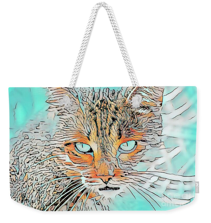 Cat Weekender Tote Bag featuring the photograph Chester Art by Deborah Benoit