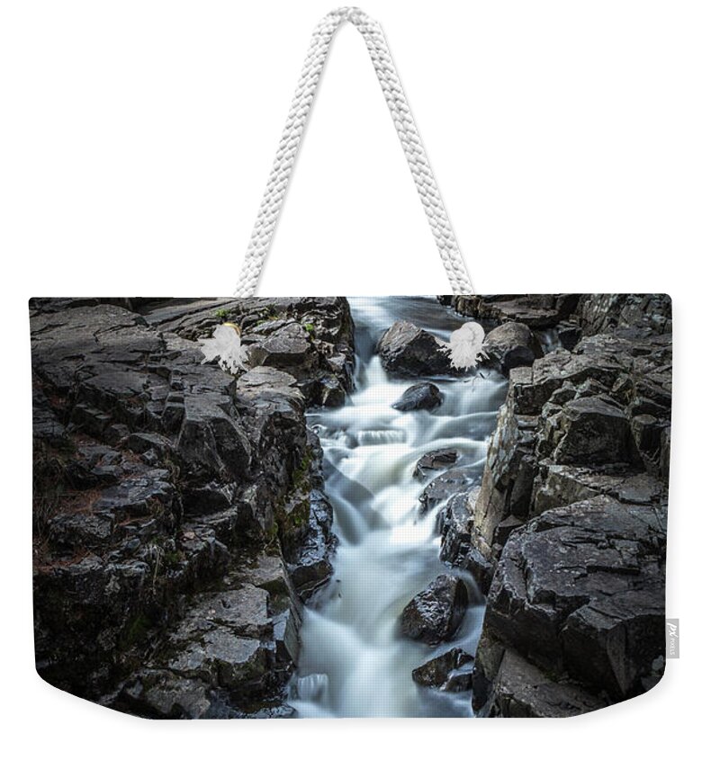 Chester Creek Weekender Tote Bag featuring the photograph Chester Creek Duluth by Joe Kopp