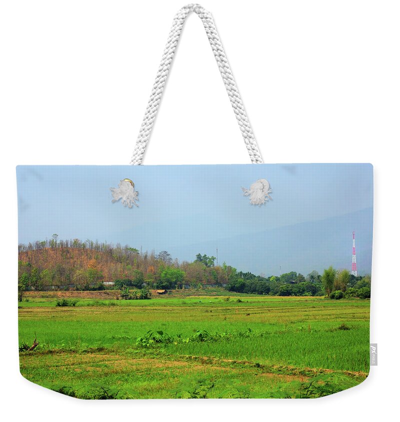 Farm Worker Weekender Tote Bag featuring the photograph Chiang Mai Thai Rice Farmers by Joesboy