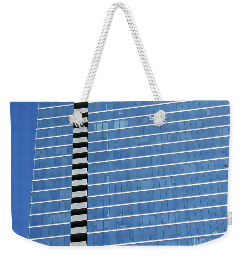 Architecture Weekender Tote Bag featuring the photograph Chicago Striped Building by Roberta Byram