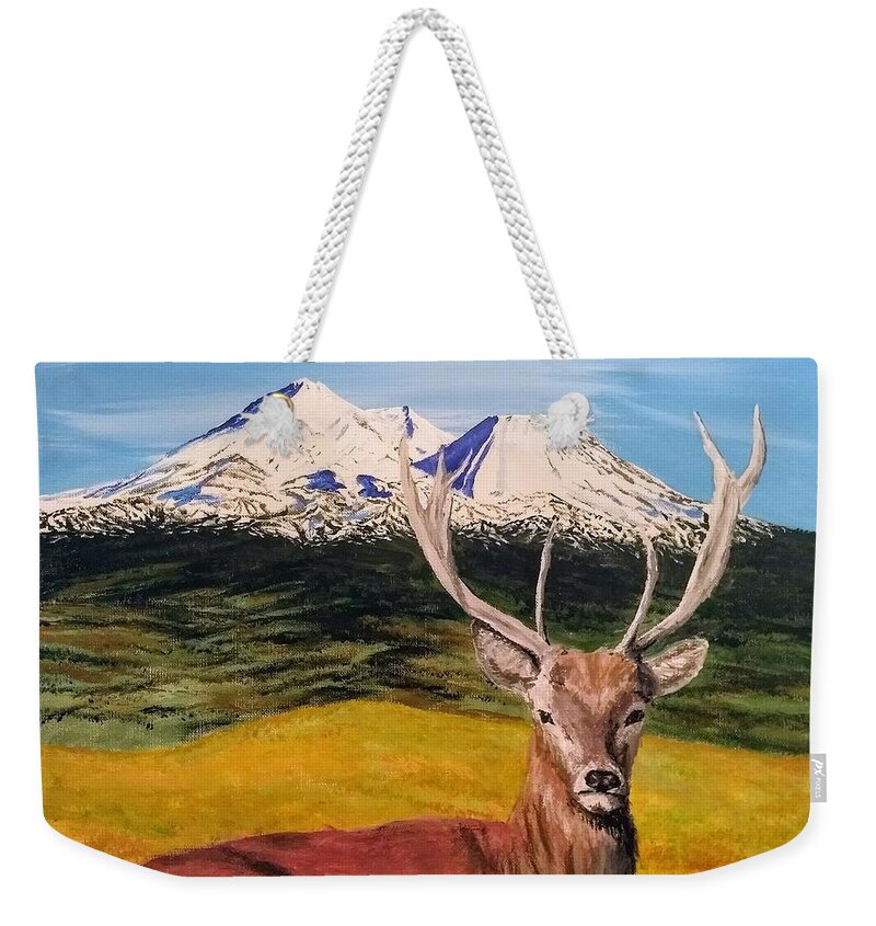 Shasta Weekender Tote Bag featuring the painting Chillin' by Kevin Daly