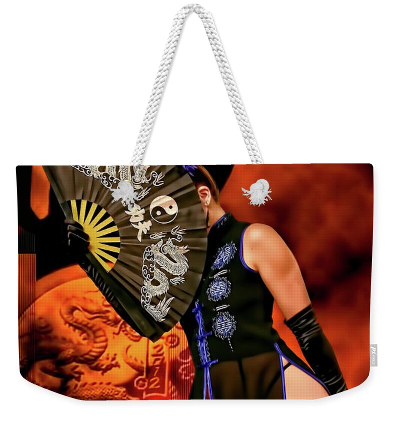 Hell Weekender Tote Bag featuring the digital art China Girl by Recreating Creation