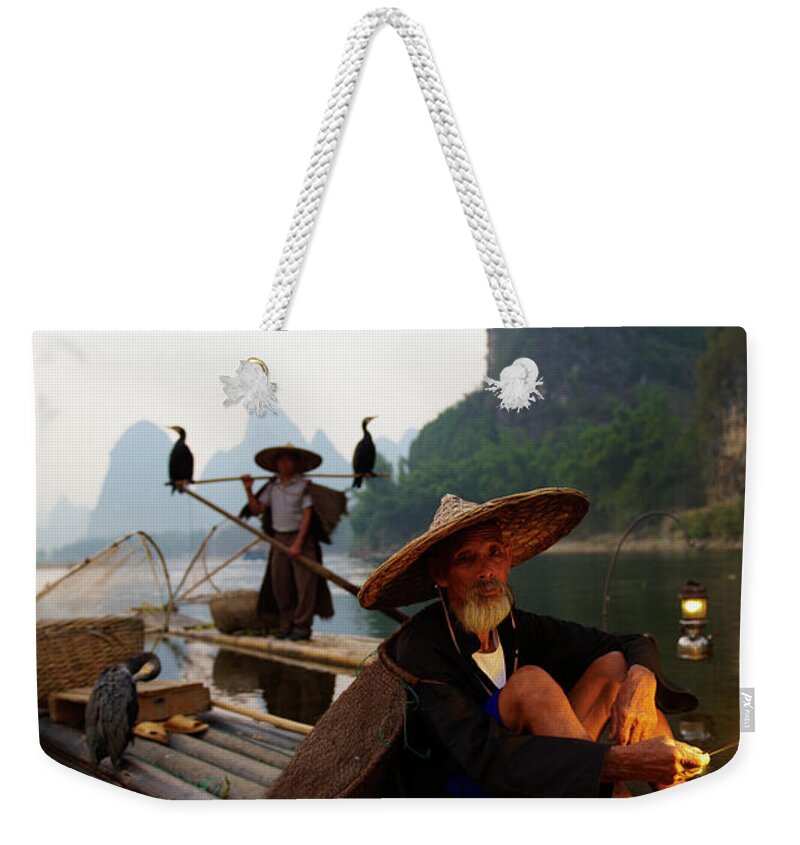 Chinese Culture Weekender Tote Bag featuring the photograph China, Guangxi Province, Guilin by Tuul & Bruno Morandi