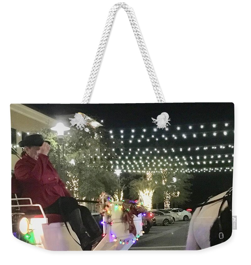 Carriage Weekender Tote Bag featuring the photograph Christmas Carriage Driver by Debra Grace Addison