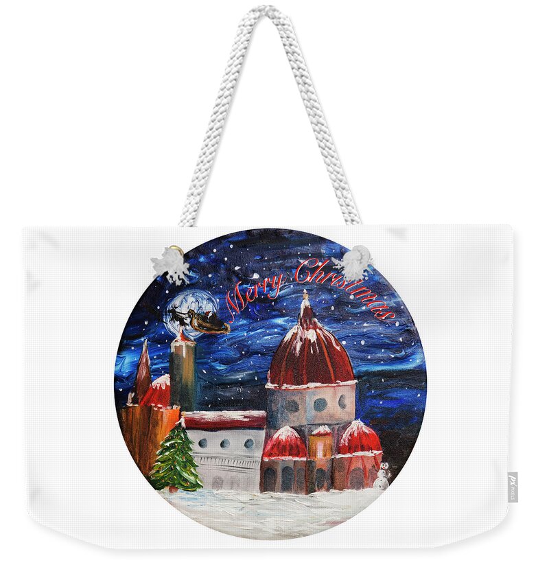 Florence Weekender Tote Bag featuring the photograph Christmas Greeting In Florence by Iris Richardson