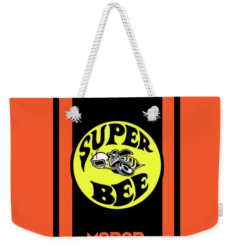 Chrysler Weekender Tote Bag featuring the photograph Chrysler Dodge Super Bee by Doc Braham