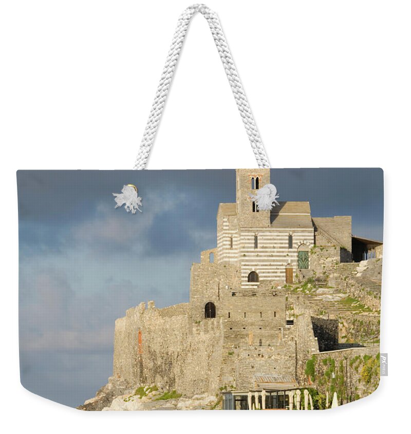 Tranquility Weekender Tote Bag featuring the photograph Church Of San Pietro, Porto Venere by David C Tomlinson
