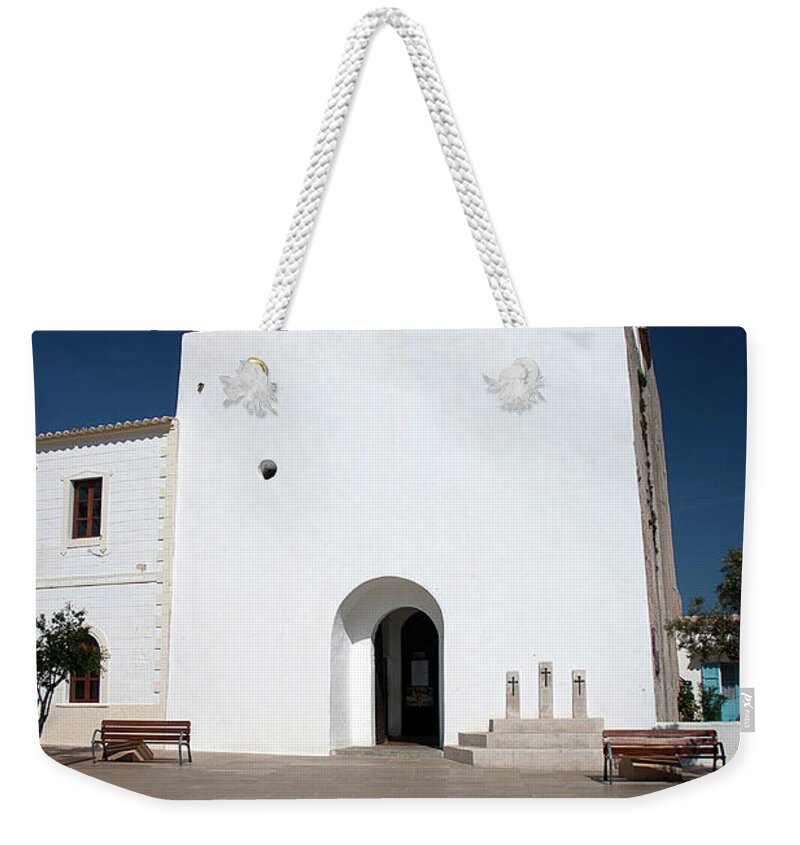 San Francisco Weekender Tote Bag featuring the photograph Church of Sant Francesc Xavier, Formentara by John Edwards