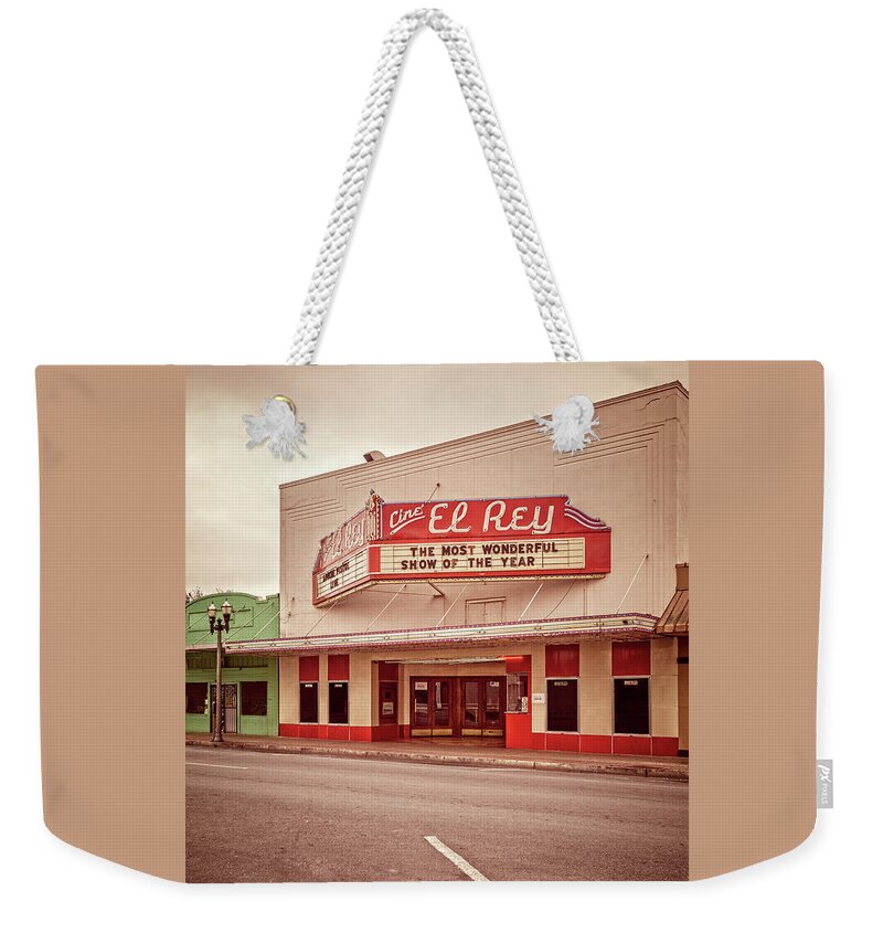 Cine El Rey Theater Weekender Tote Bag featuring the photograph Cine El Rey Theater by Imagery by Charly