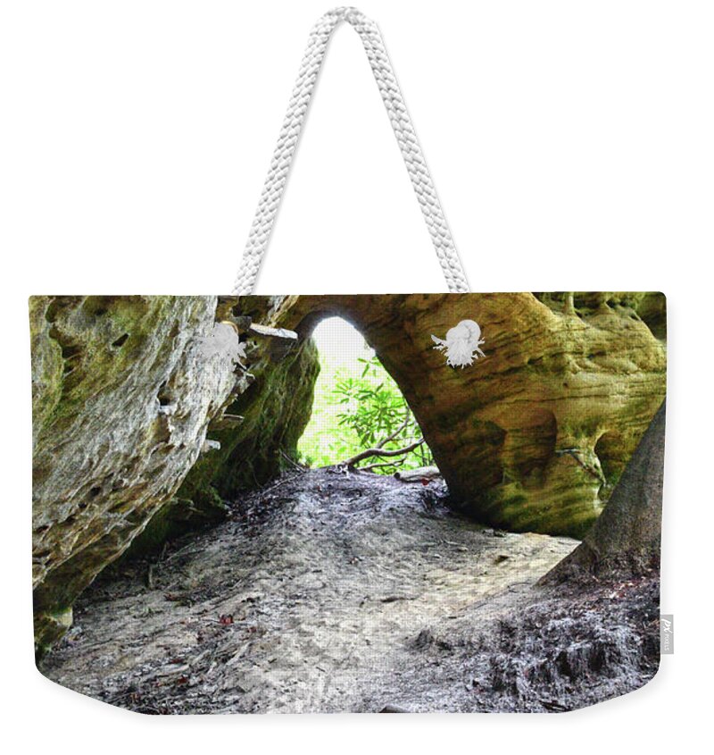 Pogue Creek Canyon Weekender Tote Bag featuring the photograph Circle Bar Arch 5 by Phil Perkins