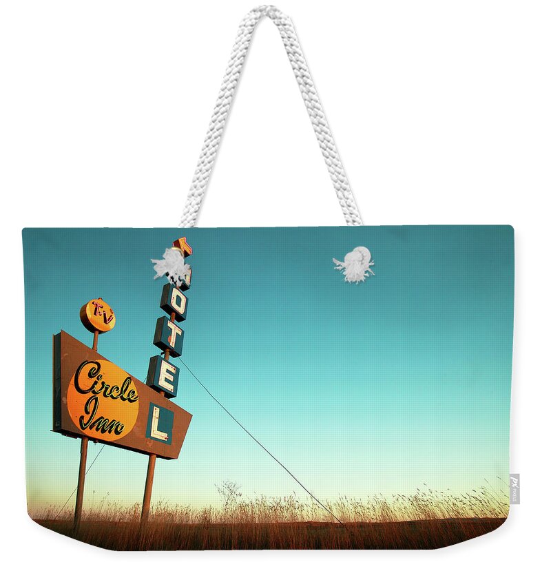 Motel Weekender Tote Bag featuring the photograph Circle Inn Color by Todd Klassy
