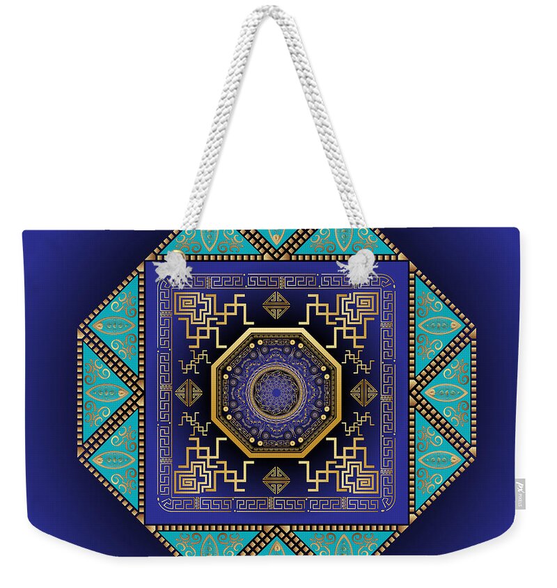 Mandala Weekender Tote Bag featuring the digital art Circumplexical No 3555 by Alan Bennington