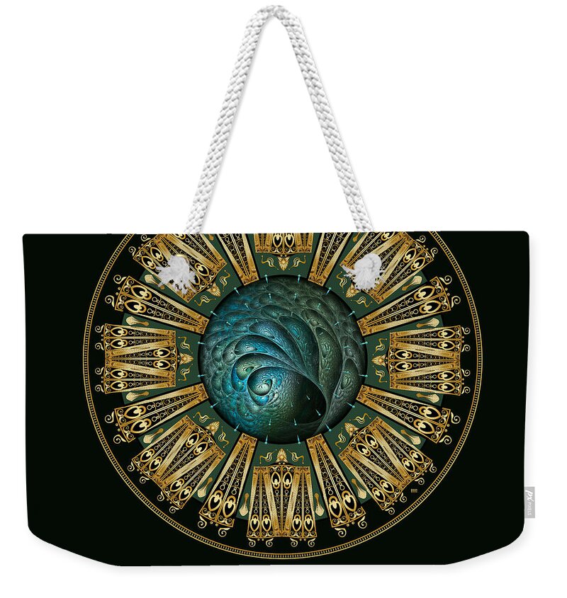 Mandala Weekender Tote Bag featuring the digital art Circumplexical No 3726 by Alan Bennington