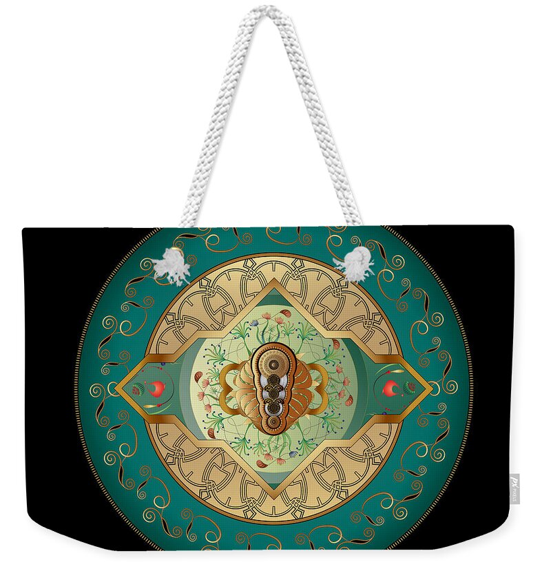 Mandala Weekender Tote Bag featuring the digital art Circumplexical No 3838 by Alan Bennington