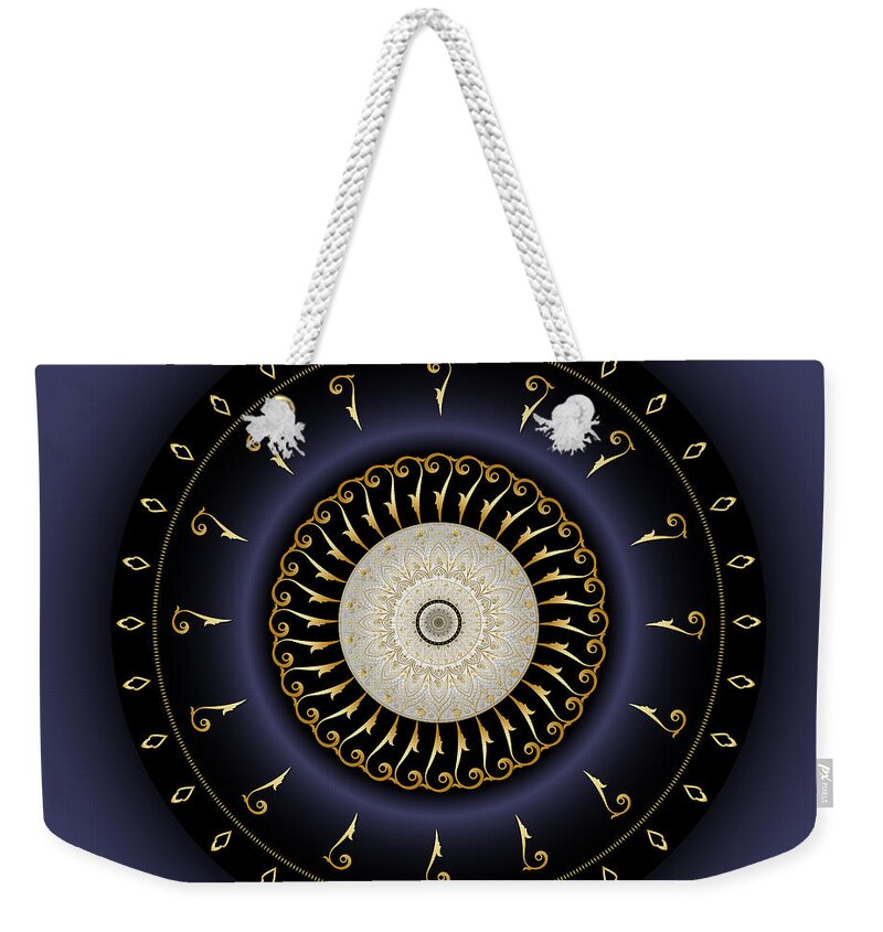 Mandala Weekender Tote Bag featuring the digital art Circumplexical No3992 by Alan Bennington