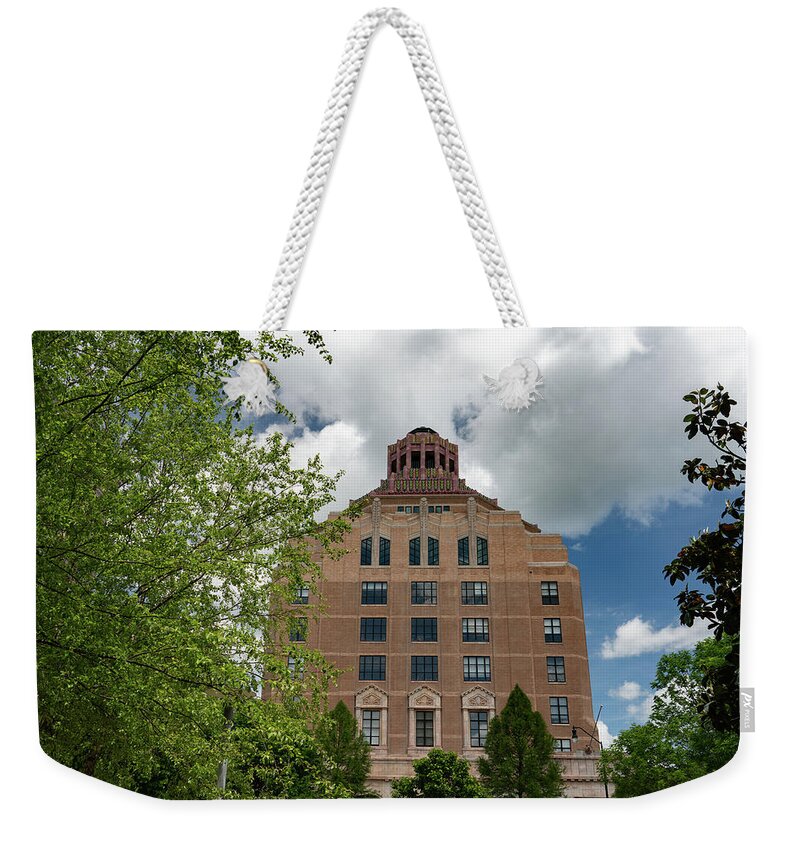 Asheville Weekender Tote Bag featuring the photograph City Hall View by Joye Ardyn Durham