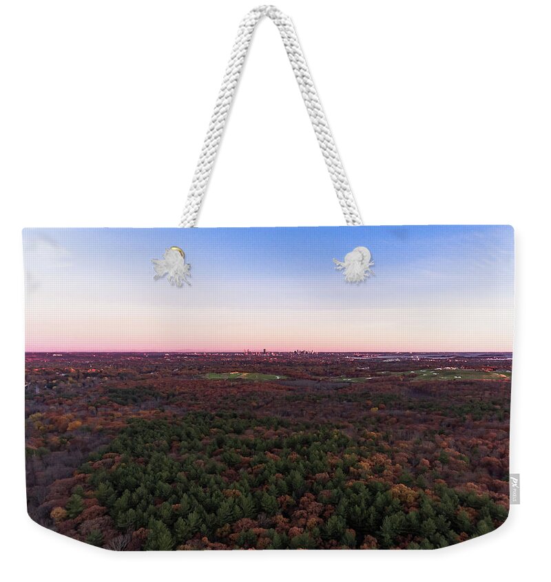 Boston Weekender Tote Bag featuring the photograph City in a sea of Color by William Bretton