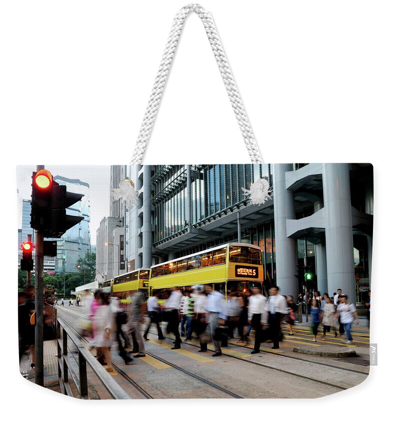 Working Weekender Tote Bag featuring the photograph City Life Hong Kong by Samxmeg
