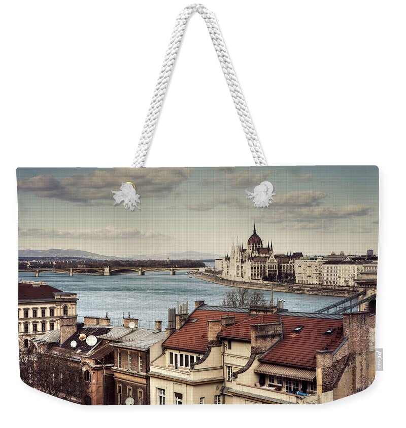 Tranquility Weekender Tote Bag featuring the photograph Cityscape Of Budapest by By Matthew Heptinstall