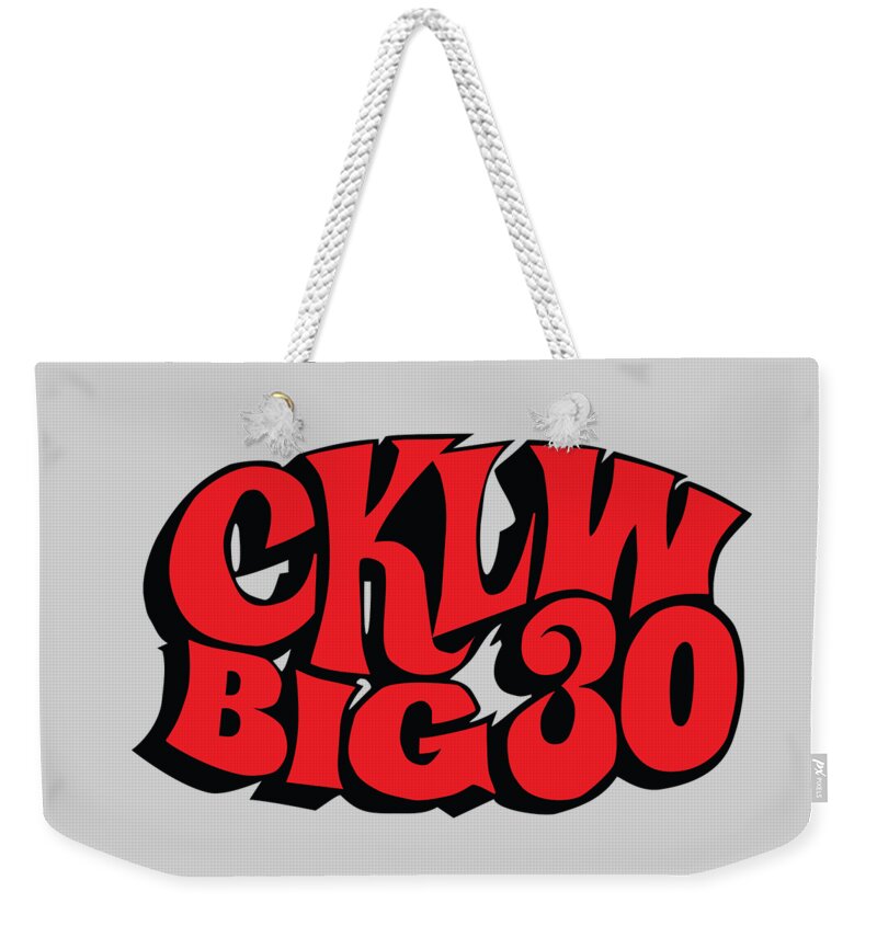 Cklw Radio Logo Weekender Tote Bag featuring the digital art CKLW Big30 Logo - Red by Thomas Leparskas