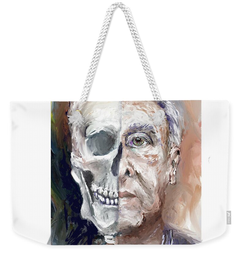 Skeleton Weekender Tote Bag featuring the digital art Class project Di'a de Muertos by Joseph Mora