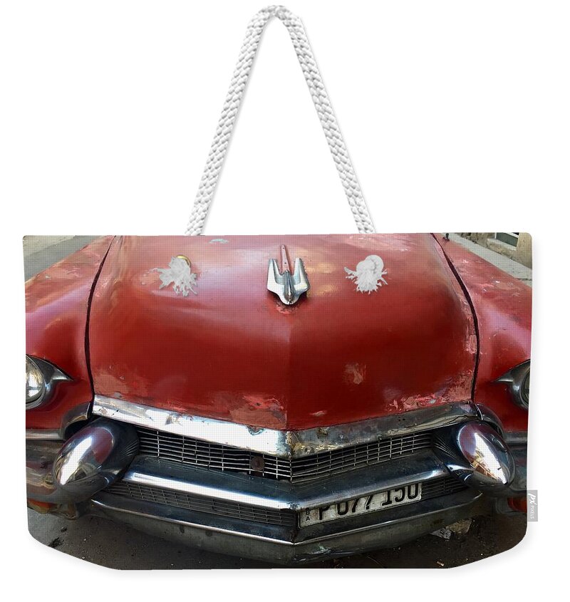 Cuba Weekender Tote Bag featuring the photograph Classic Caddy by Kerry Obrist