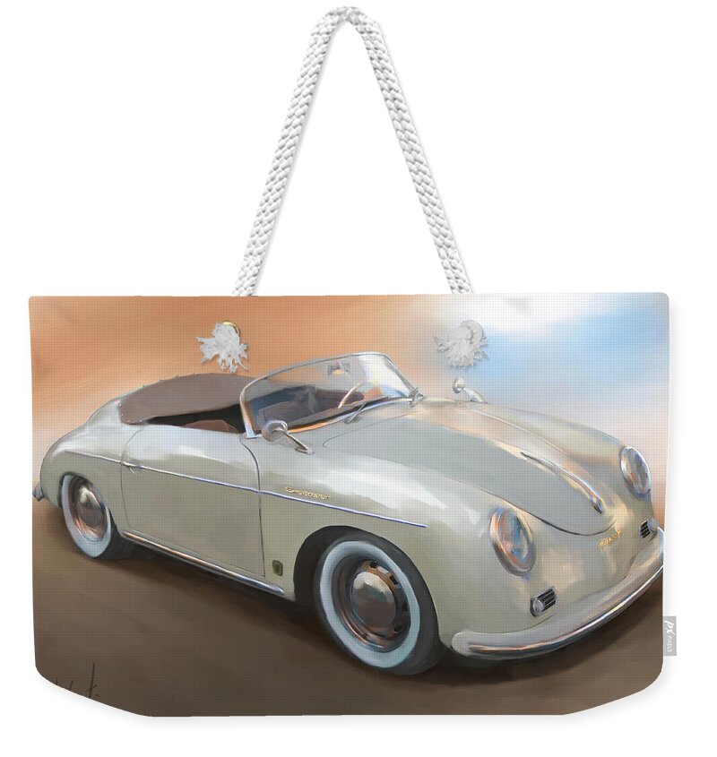 Classical Painting Weekender Tote Bag featuring the painting Classic Porsche Speedster by Vart Studio