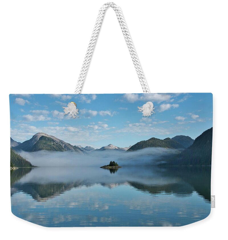 Alaska Weekender Tote Bag featuring the photograph Clearing Mist in Dundas Bay by Michele Cornelius