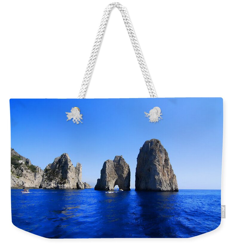 Scenics Weekender Tote Bag featuring the photograph Cliffs Of Capri by Antonio Camara