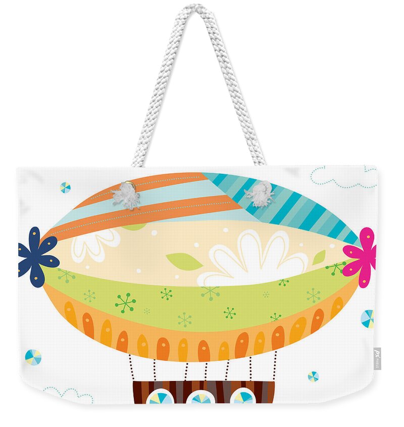 White Background Weekender Tote Bag featuring the digital art Close-up Of Airship by Eastnine Inc.