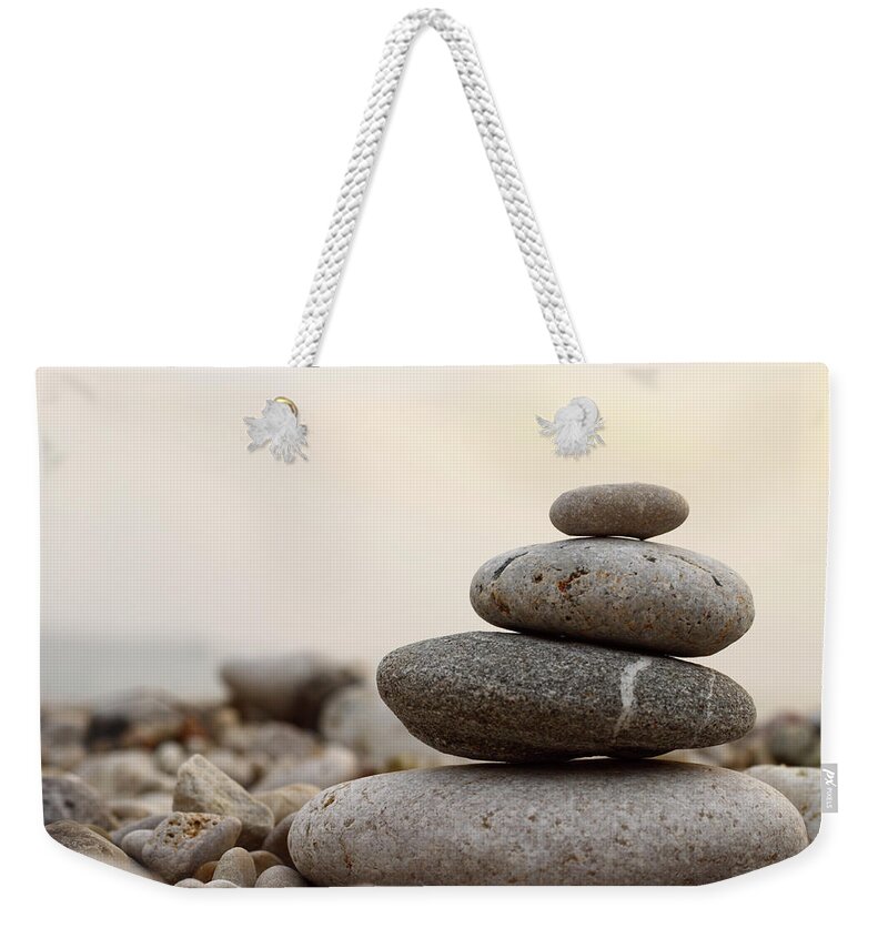 Art Weekender Tote Bag featuring the photograph Close-up Picture Of Zen Stones by Oonal