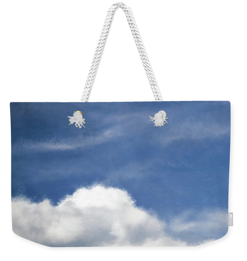 Clouds Weekender Tote Bag featuring the mixed media Clouds 1- Art by Linda Woods by Linda Woods