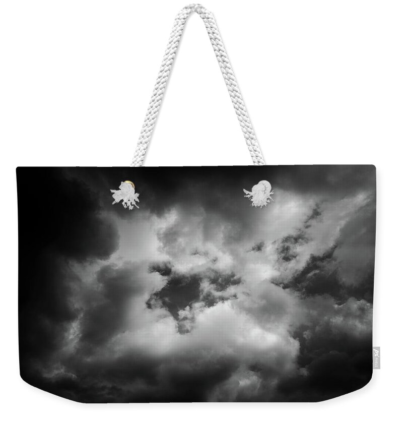 Clouds Weekender Tote Bag featuring the photograph Clouds 35 In Black and White by Greg and Chrystal Mimbs