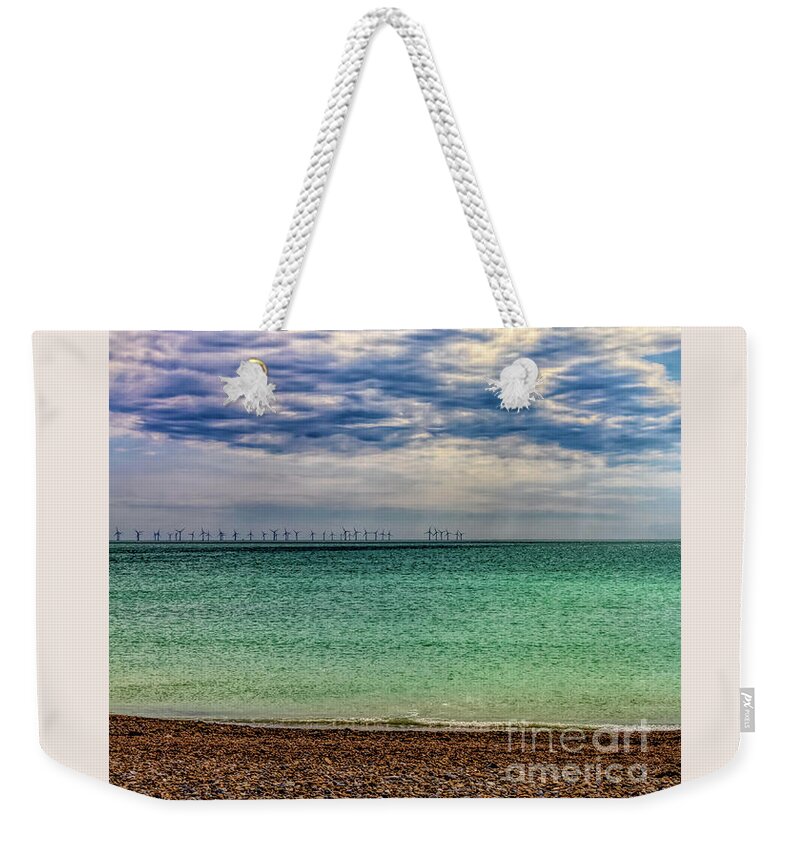 Britain Weekender Tote Bag featuring the photograph Clouds over Worthing Beach by Roslyn Wilkins