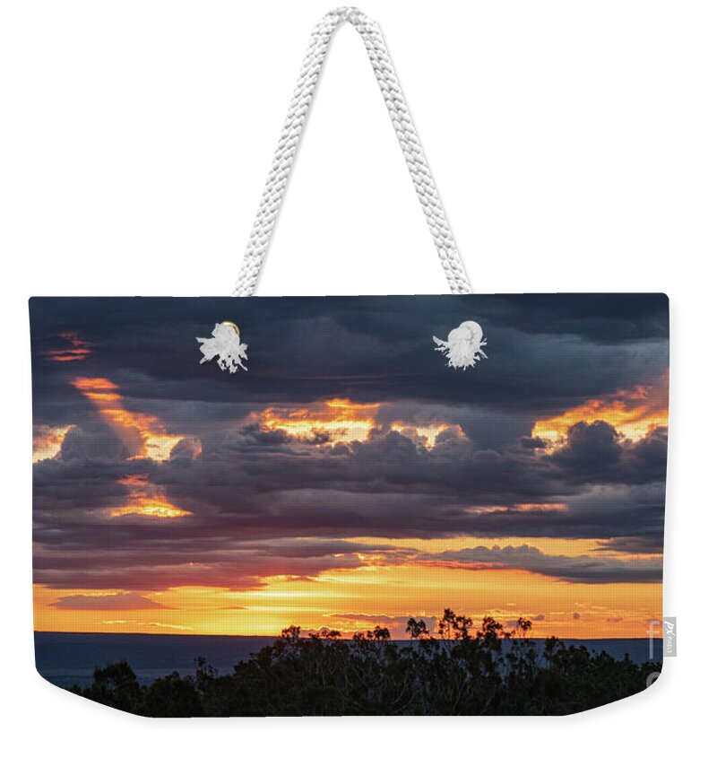 Natanson Weekender Tote Bag featuring the photograph Cloudy Sunrise by Steven Natanson