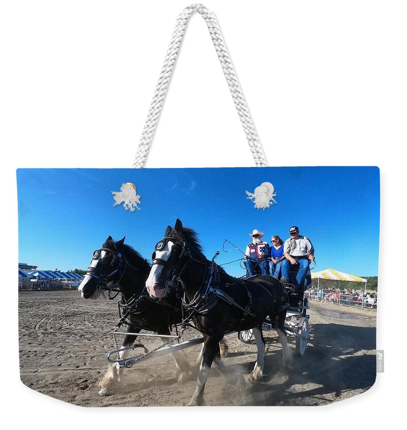 Clydesdales Weekender Tote Bag featuring the photograph Clydesdales by John Parulis