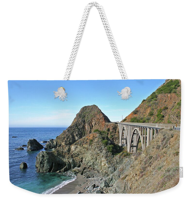 Tranquility Weekender Tote Bag featuring the photograph Coast Highway 1 - Big Creek Bridge by David Toussaint