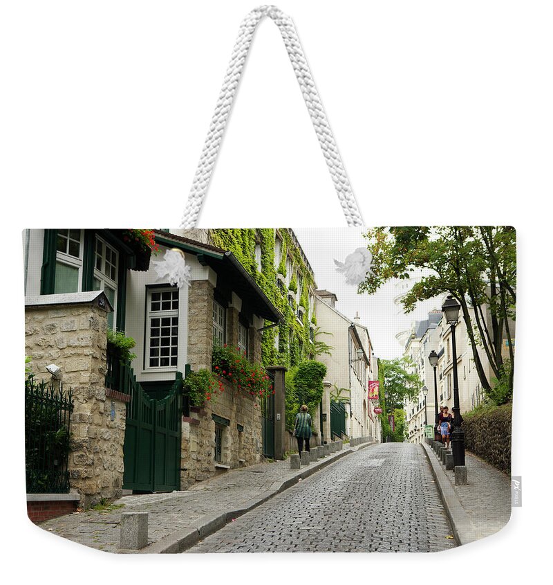 People Weekender Tote Bag featuring the photograph Cobbled Street In Montmartre by Oliver Strewe