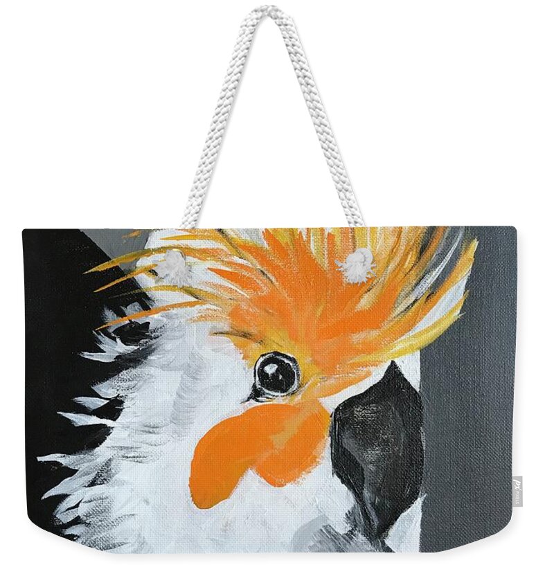 Bird Weekender Tote Bag featuring the painting Cockatoo by Theresa Honeycheck