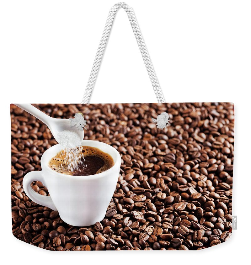 Sugar Weekender Tote Bag featuring the photograph Coffee by Photodjo