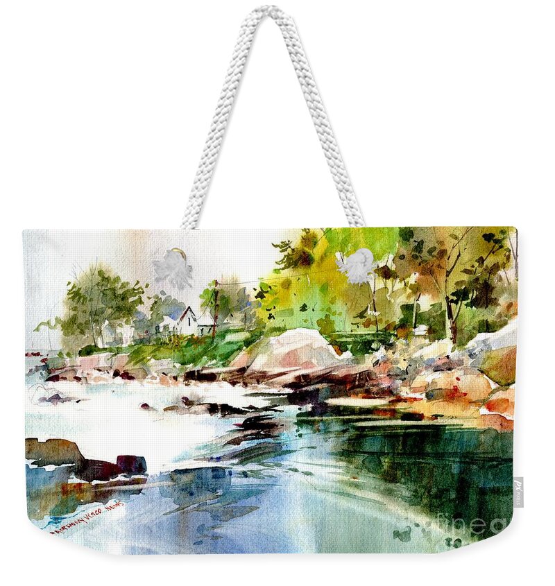 Visco Weekender Tote Bag featuring the painting Cohasset Rapids by P Anthony Visco